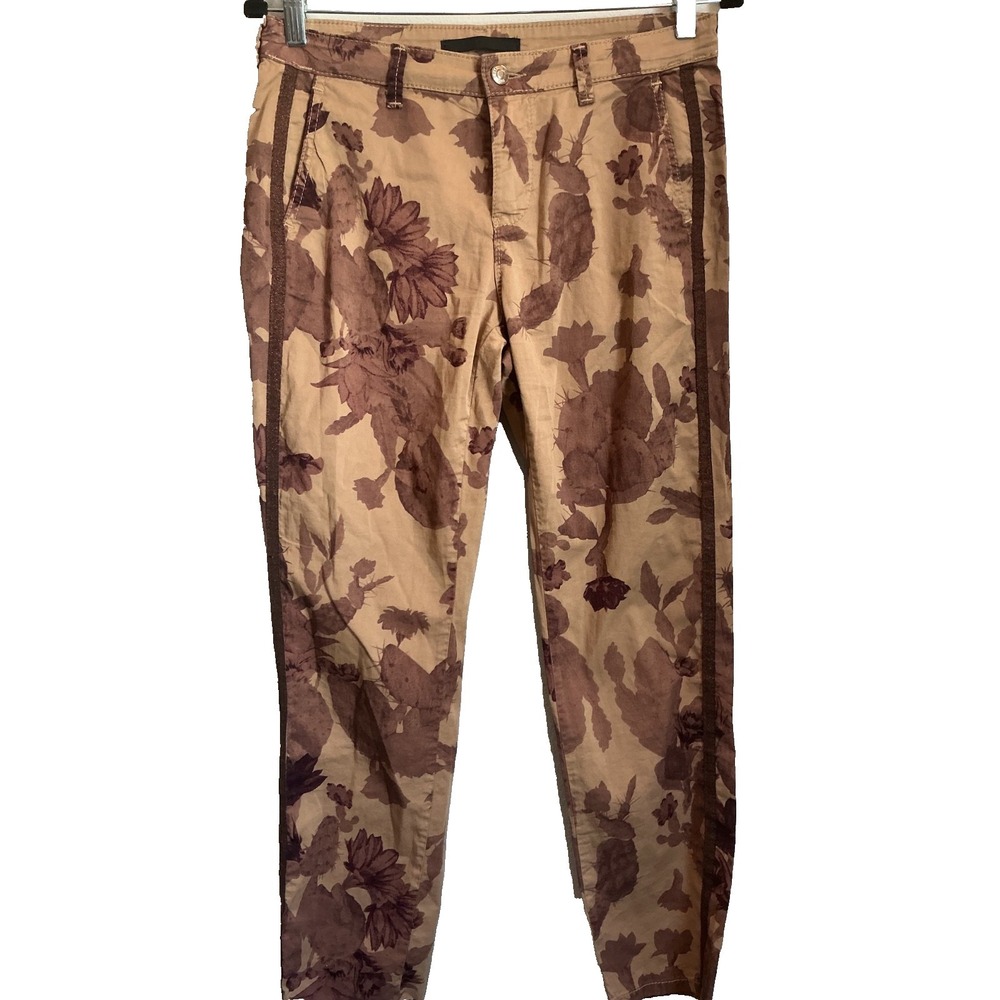 Women's Mac Jeans Floral Cactus Tan Brown Print Chino Galloon Pants - 32" Waist